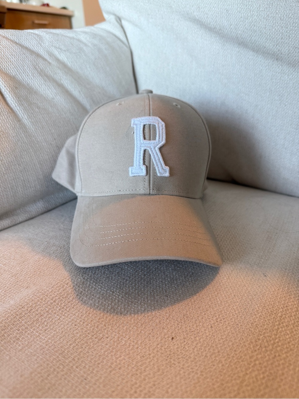Roots Tan Baseball Cap with White 'R' Patch